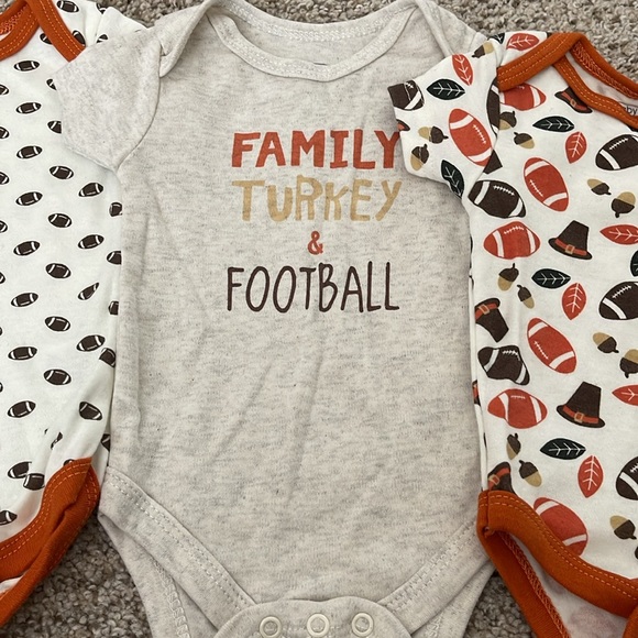 Thanksgiving and Football 0-3 months Bodysuit bundle - Picture 4 of 9